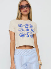 Veggie Patch Graphic Top Grey